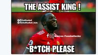 Karena dua assist-nya untuk City, Lukaku pun diledek telah mengambil julukan Mesut Oezil sebagai jagonya assist. (Foto: Screenshot Twitter)