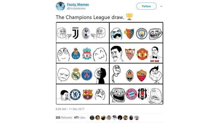 Lucu Lucu Respons Undian Liga Champions Meledek Arsenal Madrid