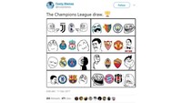 Media sosial riuh menyambut hasil undian babak 16 besar yang dilakukan di markas UEFA. Meme-meme pun bermunculan, salah satunya soal gambaran ekspresi tim-tim terhadap hasil undian. (Foto: Screenshot Twitter)