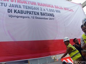 Proyek PLTU Batang Masuk Tahap Pemasangan Struktur Baja Boiler