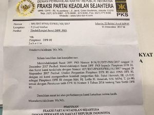 Ini Surat F-PKS Minta Fahri Hamzah Dicopot dari Pimpinan DPR Ini Surat F-PKS Minta Fahri Hamzah Dicopot dari Pimpinan DPR