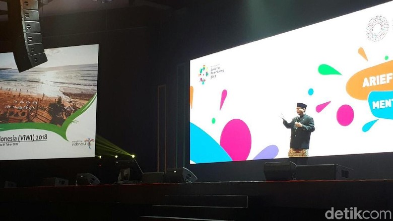 Suasana Rakornas Pariwisata IV 2017 di The Kasablanka Hall, Jakarta (Kurnia/detikTravel) Suasana Rakornas Pariwisata IV 2017 di The Kasablanka Hall, Jakarta (Kurnia/detikTravel)