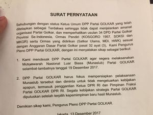 Lebih dari 2/3 Peserta Pleno Golkar Desak Munaslub 19 Desember Lebih dari 2/3 Peserta Pleno Golkar Desak Munaslub 19 Desember