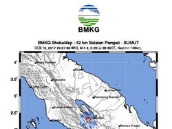 Gempa 4,9 SR Guncang Parapat Sumut