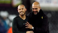 Apresiasi diberikan Pep Guardiola terhadap David Silva, yang membuka skor untuk tim dan mencetak dua gol. Guardiola memuji kondisi gelandang internasional Spanyol itu dan merasa turut senang, karena Silva tak banyak mencetak gol sebelumnya. (Foto: Andrew Boyers/Action Images via Reuters)