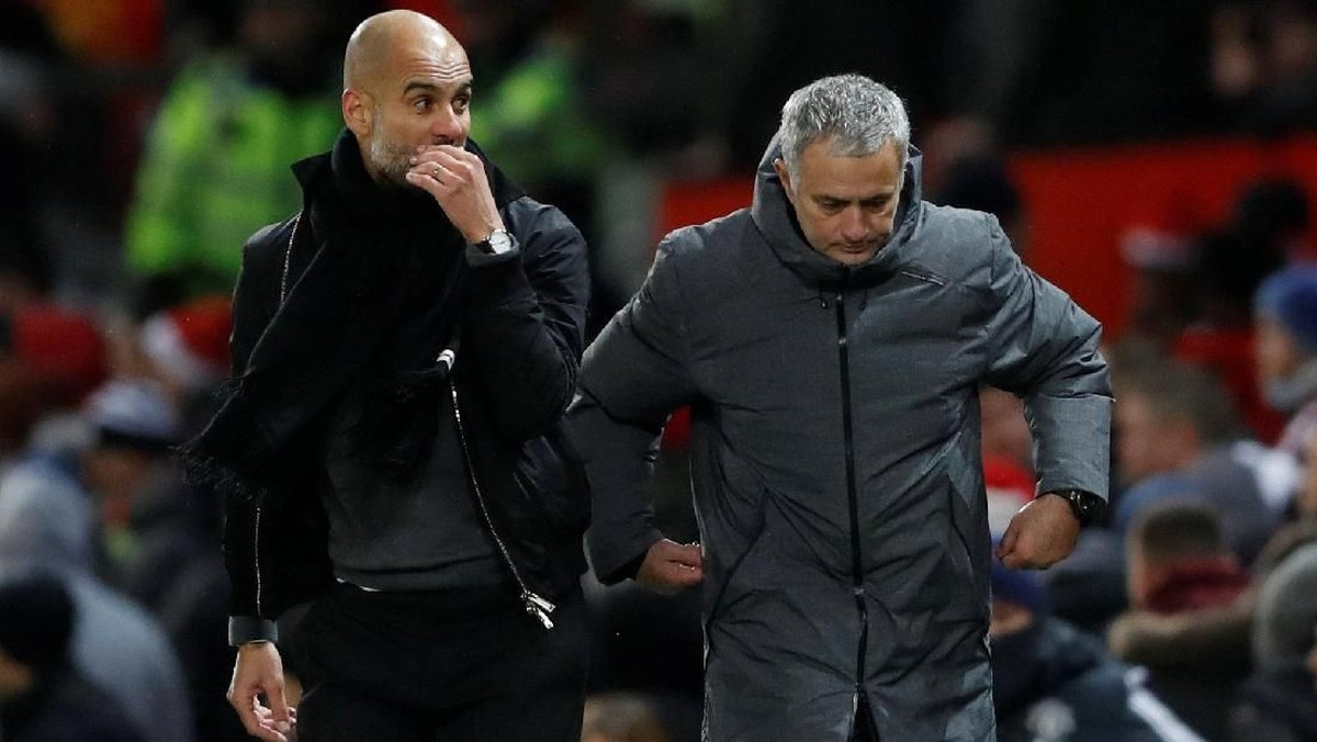 Pep Guardiola dan Jose Mourinho (Carl Recine/Action Images via Reuters)