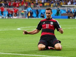 Miroslav Kose sudah bermain dalam 24 pertandingan di Piala Dunia, dari 2002 hingga 2014. Satu gelar juara diraih Klose bersama Jerman. (Foto: Robert Cianflone/Getty Images)