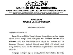 MUI Keluarkan Maklumat soal Aksi Bela Palestina, Ini Isinya MUI Keluarkan Maklumat soal Aksi Bela Palestina, Ini Isinya