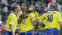 Arsenal masih memegang rekor invincible alias tidak terkalahkan di Liga Inggris. Itu sebanyak 49 laga, dicatatkannya pada Mei 2003 sampai Oktober 2004 (Getty Images)