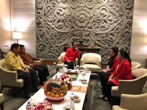 Bertemu Jokowi-JK-Megawati-Puan, Airlangga: Bercanda Aja