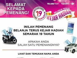 Ini Daftar Pemenang Belanja Terus Kejar Hadiah Transmart Carrefour