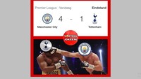 Spurs digambarkan sebagai petinju yang babak belur di tangan City. (Foto: Istimewa)