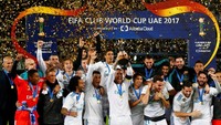 Tahun 2017 ditutup Madrid dengan keberhasilan menjuarai ajang lain, Piala Dunia Antarklub. Madrid menang 1-0 atas Gremio di final tanggal 16 Desember. (Foto: Amr Abdallah Dalsh/Reuters)