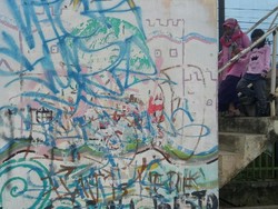 Miris! Belum Beropersi, Tiang LRT Palembang Sudah Penuh Coretan