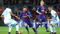 Barca tampil menekan saat menjamu Deportivo di Stadion Camp Nou, Senin (18/12/2017) dini hari WIB. Reuters/Albert Gea.