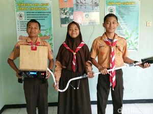 3 Pelajar SMPN di Ponorogo Temukan Alat Pemupukan Padi Hemat Tenaga