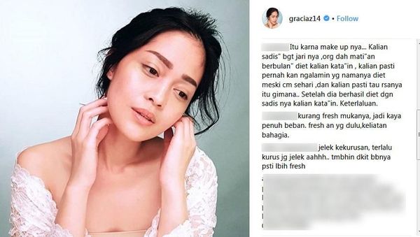Kurus Salah, Gemuk Salah! Komentar Netizen Soal Perubahan Gracia Indri