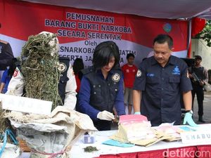 Foto: Pemusnahan Barang Bukti Narkoba di Polda Jatim