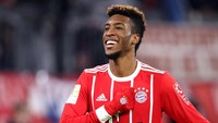Di posisi kesembilan ada Kingsley Coman. Winger asal Bayern Munich yang fasih bermain di berbagai posisi ini punya speed 94. (Michael Dalder/Reuters)