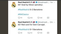 Dua gol Barcelona digambarkan sebagai joystick yang rusak saat bermain video game. (Foto: dok.Twitter)