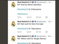 Dua gol Barcelona digambarkan sebagai joystick yang rusak saat bermain video game. (Foto: dok.Twitter)