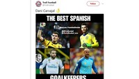 Dani Carvajal amat disoroti karena kartu merahnya, usai menghalau bola masuk ke gawang dengan tangan. (Foto: Screenshot Twitter)