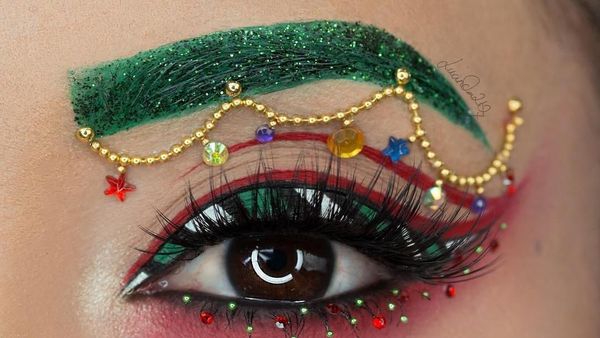 Foto: Cantiknya Makeup Mata Bertema Natal