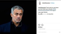 Begini nih kalau tim asuhannya melewatkan banyak peluang. Mourinho dibikin melongo. (Foto: dok.Twitter)