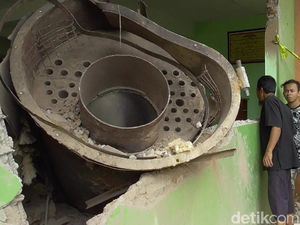 Kata Polisi Tentang Blower  1 Ton Terbang 50 Meter Saat Meledak