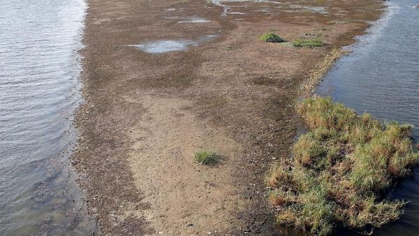 Begini Sungai Nil Saat Surut, Muncul Daratan Bisa Jadi Tempat Mancing