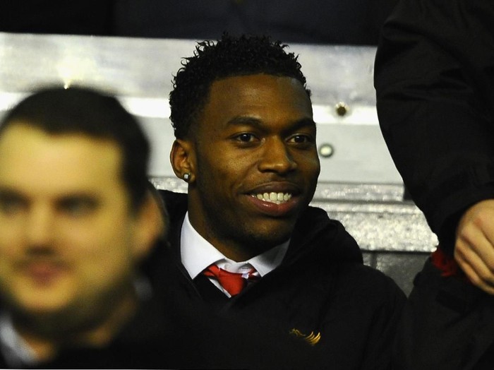 LIVERPOOL, ENGLAND - JANUARY 02:  New Liverpool signing Daniel Sturridge looks on from the stands prior to the Barclays Premier League match between Liverpool and Sunderland at Anfield on January 2, 2013 in Liverpool, England.  (Photo by Laurence Griffiths/Getty Images)