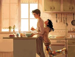 Romantisnya Sepasang Kekasih di Ilustrasi Ini