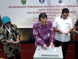 Bank Indonesia Surabaya Musnahkan 27.663 Lembar Uang Palsu