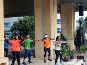 Usai Lari Pagi, Sandi Senam Diiringi Lagu Sayang Via Vallen