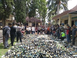 Ribuan Miras untuk Pesta Tahun Baru Dimusnahkan Polres Garut