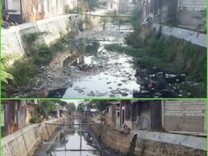 Foto Before-After Kali Tegal Amba yang Diunggah Anies