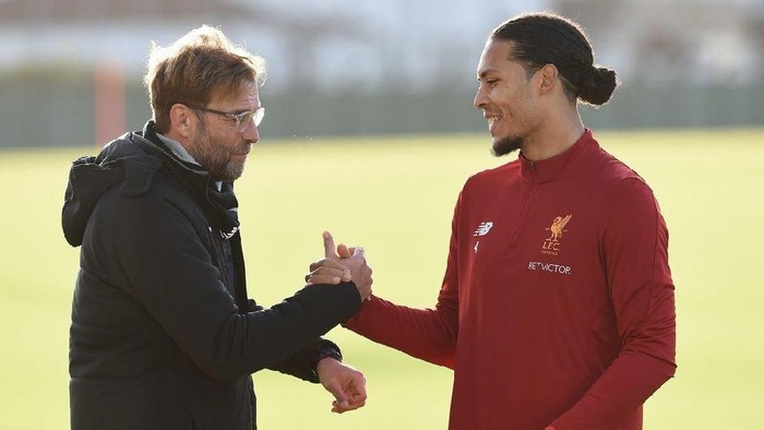 Virgil van Dijk Juergen Klopp Liverpool FC Virgil van Dijk bersama manajer Juergen Klopp di Liverpool FC