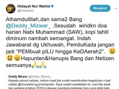 Twitwar Hidayat Nur Wahid vs Deddy Mizwar Soal Kontrak Politik