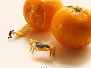 Keren! Seniman Ini Bikin Miniatur Tiap Hari dengan Objek Pisang hingga Jeruk