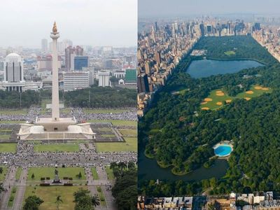 Foto: Ini Perbandingan Kondisi Central Park dan Monas