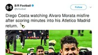 Di sisi lain, Diego Costa menunjukkan ketajaman bersama Atletico Madrid. Begini ejekan untuk Morata soal itu. (Foto: dok.Twitter)