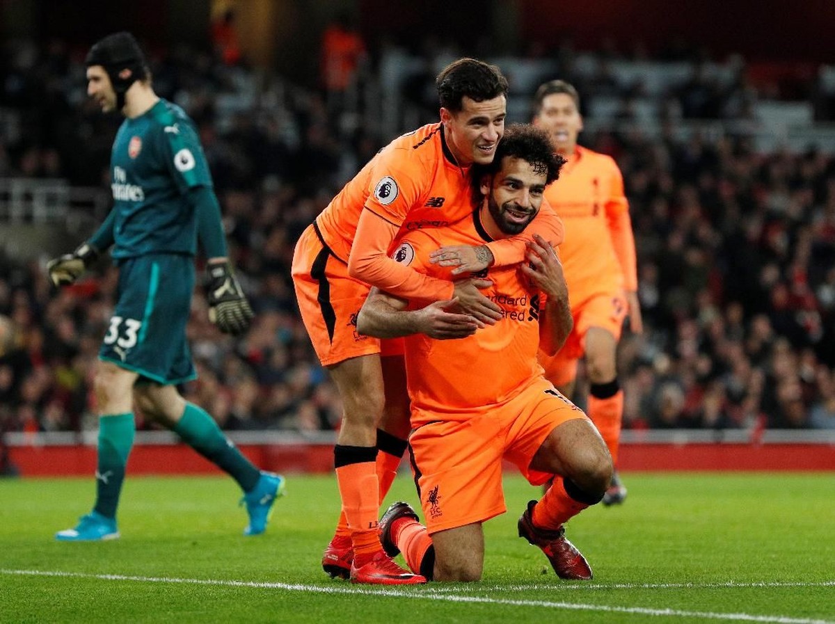 Philippe Coutinho dan Mohamed Salah (John Sibley/Action Images via Reuters)