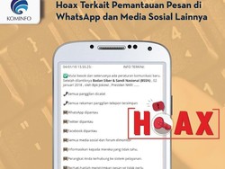 Broadcast Badan Siber Rekam Telepon-Pantau WA, Kominfo: Hoax!