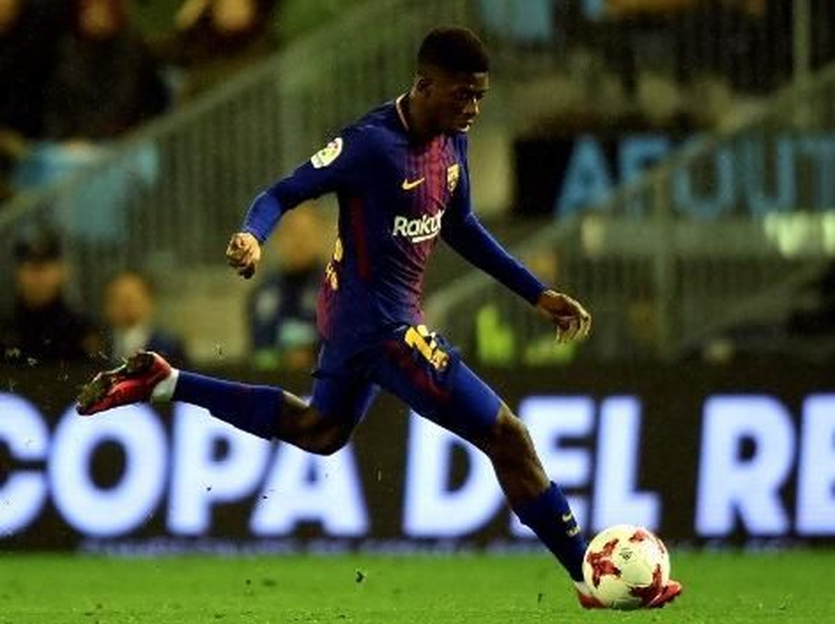 Pemain Barcelona, Ousmane Dembele (Foto: Miguel Riopa/AFP)