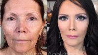 Bikin Pangling, Transformasi Wajah Wanita Tua Saat Didandani Makeup Artist