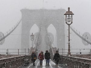 Potret Badai Salju di New York, Central Park Memutih