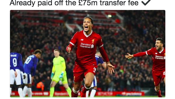 Van Dijk Dipuji Fans Liverpool di Medsos Setinggi Langit
