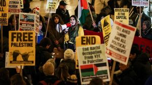 Foto: Demo Warga AS Tuntut ABG Palestina Penampar Tentara Israel Bebas