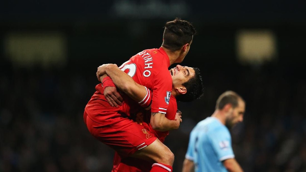 Philippe Coutinho dan Luis Suarez saat masih di Liverpool (Alex Livesey/Getty Images)