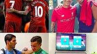 Luis Suarez tentu yang paling bahagia menyambut kedatangan Coutinho. Keduanya bakal bahu-membahu lagi seperti layaknya dulu di Liverpool (Istimewa)
